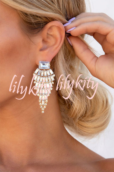 Exaggerated Diamond Cutout Drop Earrings