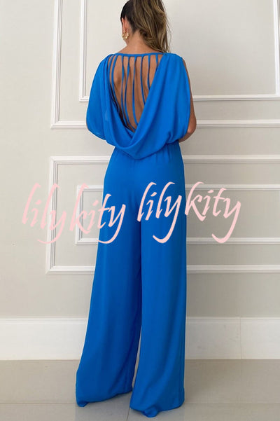 So Easy To Chic Elastic Waist Lace-up Back Jumpsuit