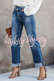 Destiny Stretch High Rise Cross Over Jeans