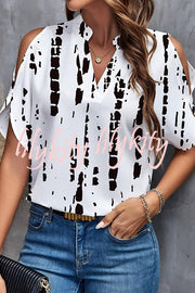 Fashion Printed V-neck Casual Loose Top