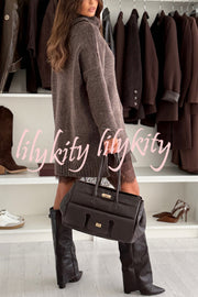 Breezy City Knit Turtleneck Long Sleeve Relaxed Sweater