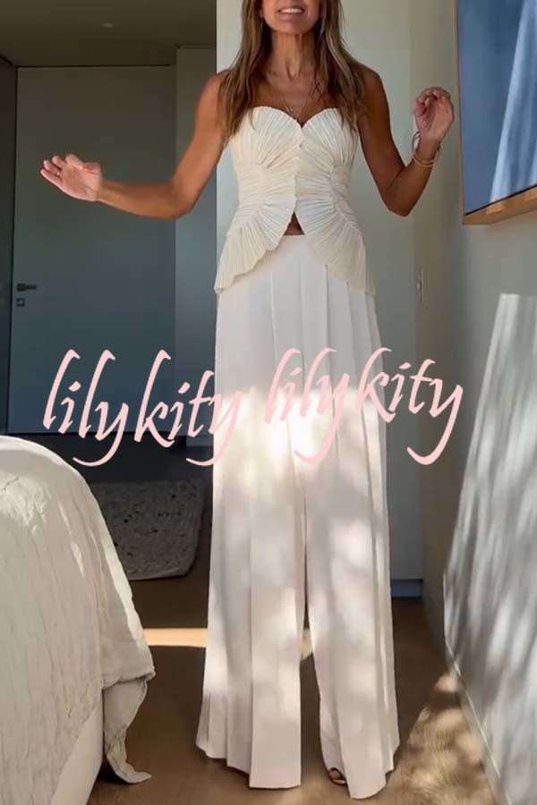 Show Exquisiteness High Rise Pleated Wide Leg Pants
