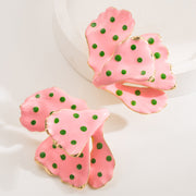 Fashionable Polka Dot Colorful Oil Dripping Floral Elegant Earrings