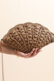 Fairy Shell Hollowed-Out Crossbody Straw Bag