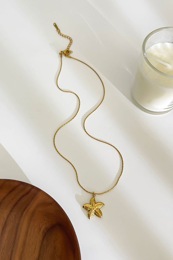 Simple Stainless Steel Conch Starfish Pearl Exquisite Mix and Match Necklace