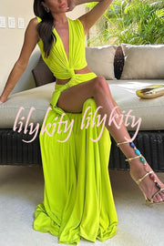 She¡¯s A Winner Jersey Triple Loop Cutout Stretch Maxi Dress