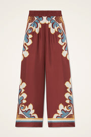 Bohemian Dreams Unique Print Elastic Waist Pocket Wide Leg Pants