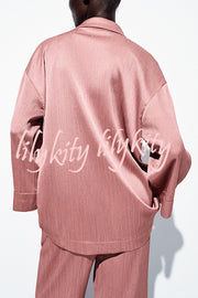 Fashionable Wrinkled Lapel Long-sleeved Loose Blazer