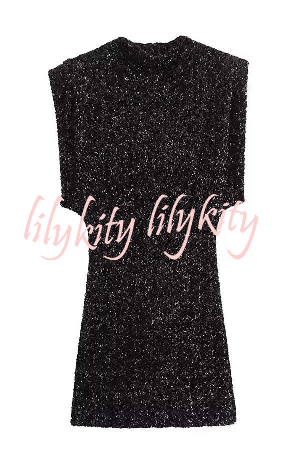 Adorable Sexy Vibes Sequin Wide Sleeve Mini Dress