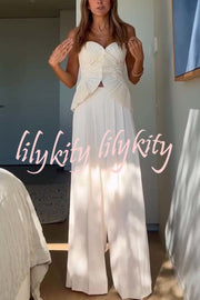 Show Exquisiteness High Rise Pleated Wide Leg Pants