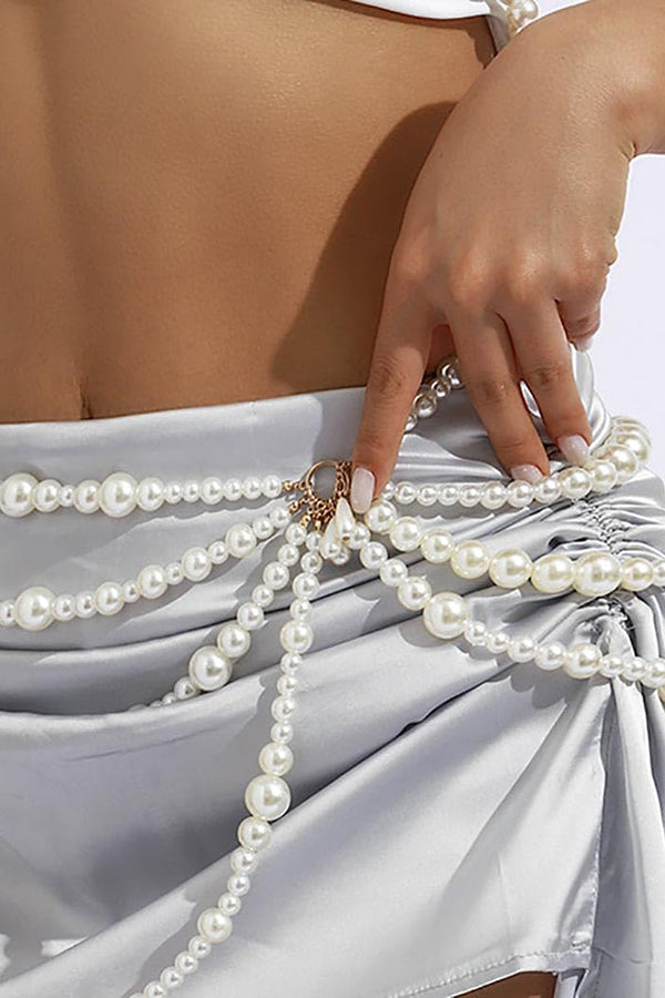 Fashionable Multi-layer Pearl Beaded Waist Necklace