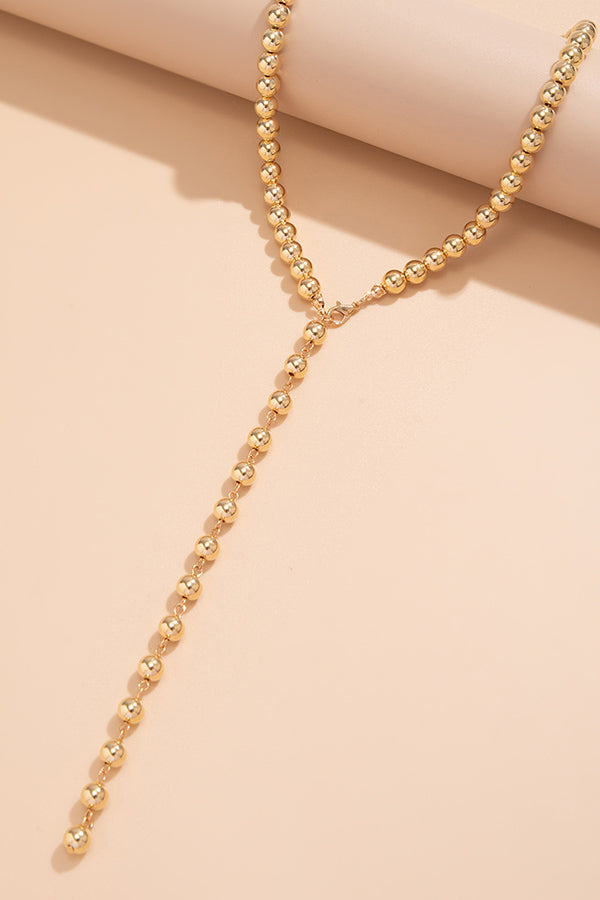 Vintage Beaded Chain Tassel Necklace