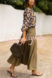 Solid Color Splicing Casual Vacation Maxi Skirt