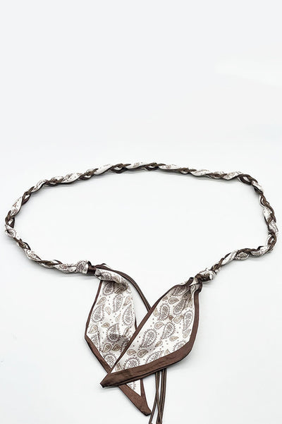 Fashionable Hand-woven Silk Scarf Wax Rope Beaded Belt