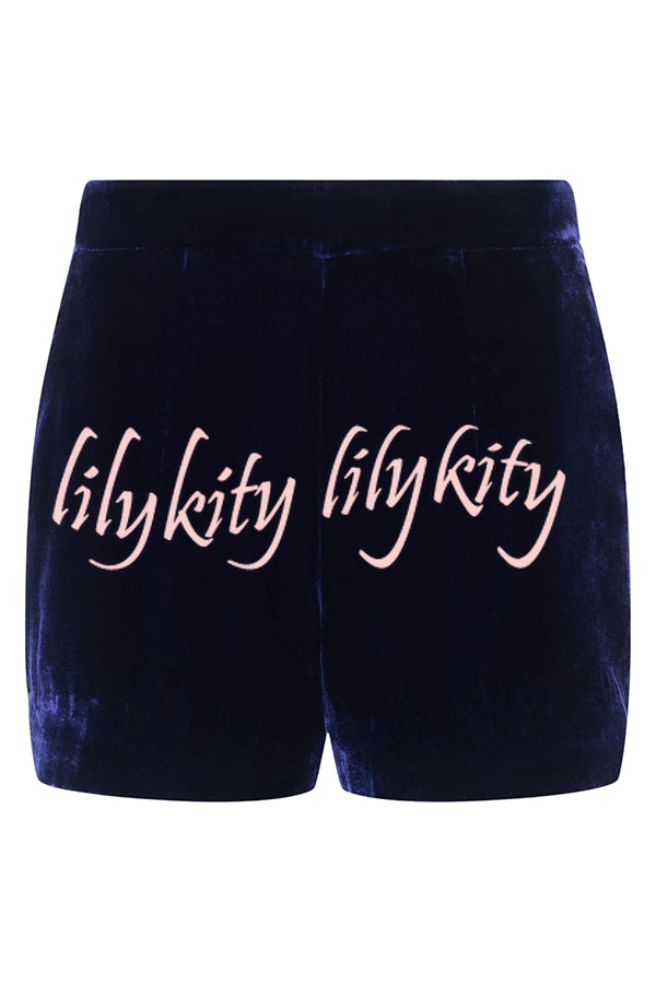 Bold Modern Velvet Contrast Satin Lapel Blazer and High Rise Pocket Shorts Set