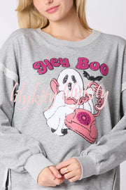 Halloween Cartoon Ghost Sequin Loose Casual Sweatshirt