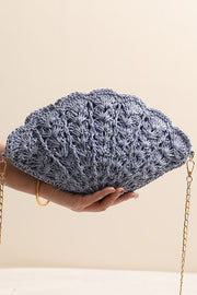 Fairy Shell Hollowed-Out Crossbody Straw Bag