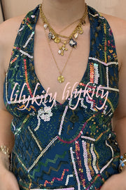 Fashion Sequined Casual V-neck Backless Slim Vest