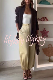 City Phantom Button Up Long Sleeve Lapel Loose Blazer