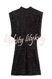 Adorable Sexy Vibes Sequin Wide Sleeve Mini Dress