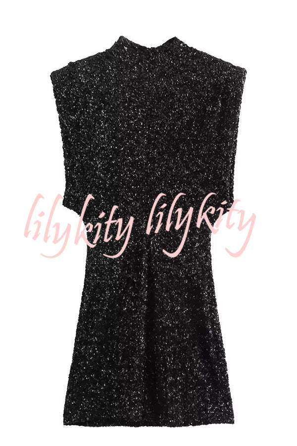 Adorable Sexy Vibes Sequin Wide Sleeve Mini Dress