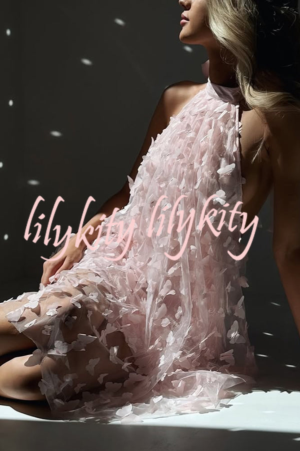 Stylish Backless Bow Elegant Butterfly Loose Mini Dress