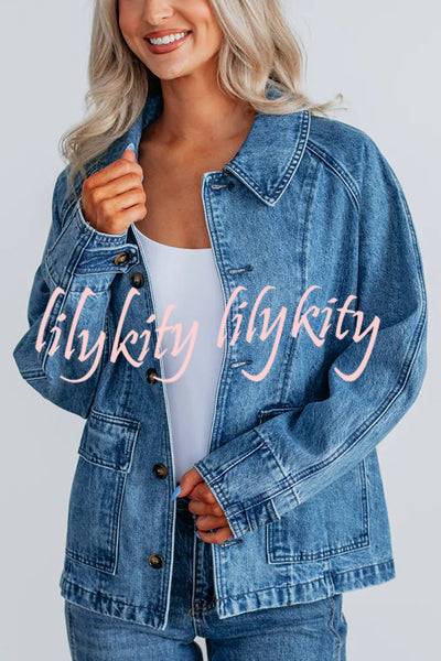 Stylish Single-breasted Casual Pocket Denim Jacket