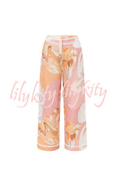 European Summer Linen Blend Ric Rac Trims High Rise Pocket Loose Pants