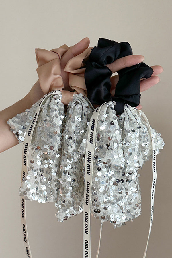 Sparkling Bow Hair Tie Ribbon