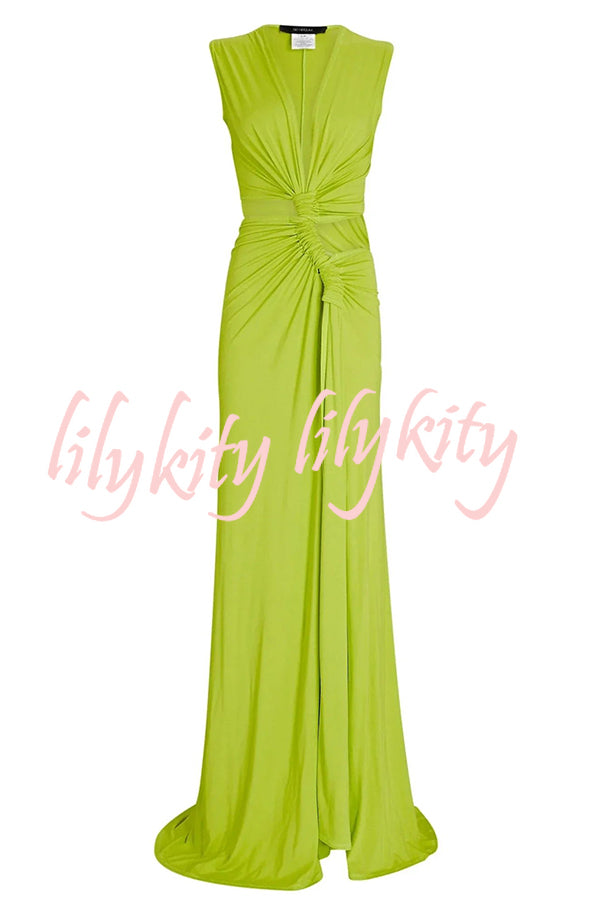 She¡¯s A Winner Jersey Triple Loop Cutout Stretch Maxi Dress