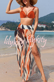 Unique Print Sexy Stretch Two-Piece Bikini Swimsuit