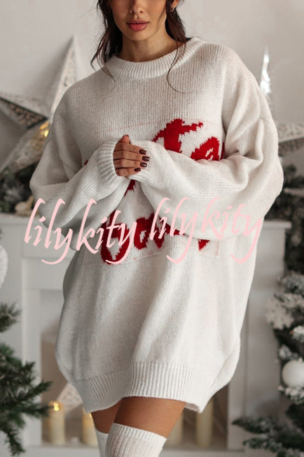 Santa Baby Loose-fitting Long-sleeved Mid-length Knit Sweater