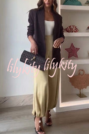 City Phantom Button Up Long Sleeve Lapel Loose Blazer