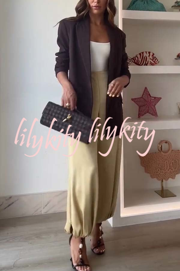 City Phantom Button Up Long Sleeve Lapel Loose Blazer
