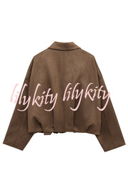 Fashion Lapel Long-sleeved Casual Bomber Jacket