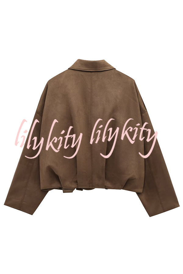 Fashion Lapel Long-sleeved Casual Bomber Jacket