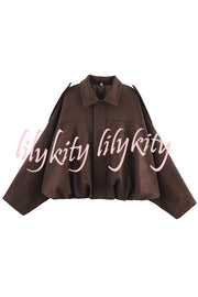 Fashion Lapel Long-sleeved Casual Bomber Jacket
