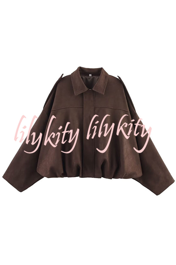 Fashion Lapel Long-sleeved Casual Bomber Jacket