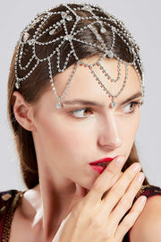 Rhinestone Tassel Mesh Headband