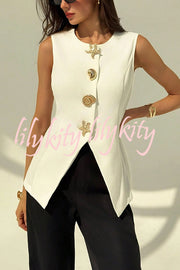 British Elegant Conch and Starfish Decorated Sleeveless Versatile Vest