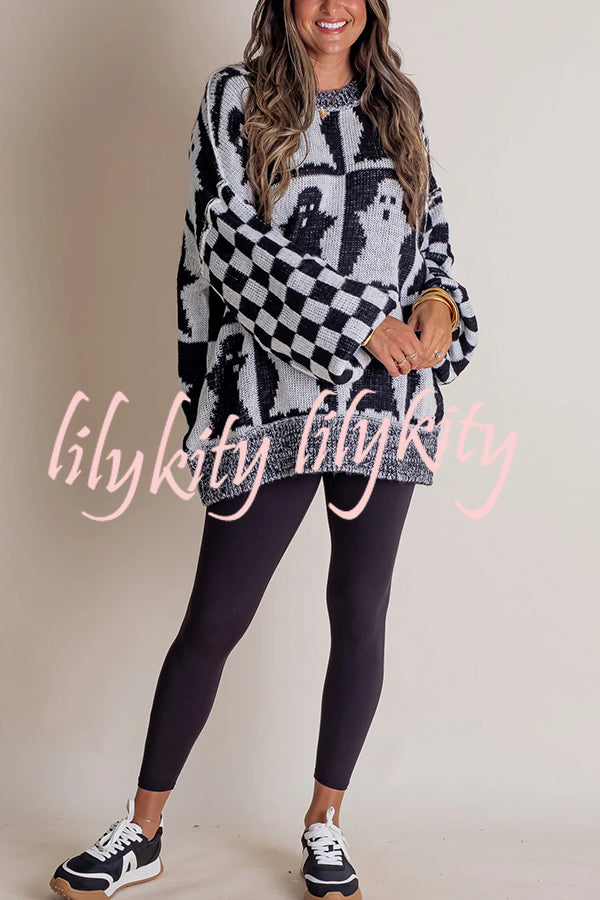 Halloween Casual Loose Crew Neck Sweater