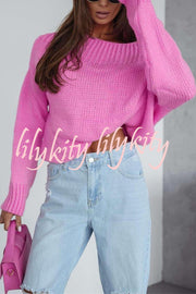 Solid Color Long-sleeved Round Neck Loose Knitted Sweater