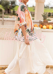 Unique Print Lapel Short Sleeve Vacation Casual Shirt