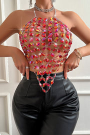 Sexy Halterneck Jewel Vest