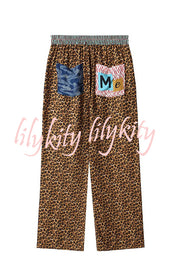 Tropical Jungle Tiger Unique Print Long Sleeve Loose Shirt and Elastic Waist Pants Set