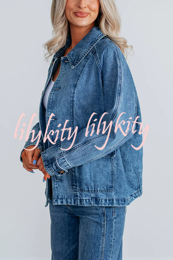 Stylish Single-breasted Casual Pocket Denim Jacket