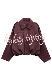 Fashion Lapel Long-sleeved Casual Bomber Jacket