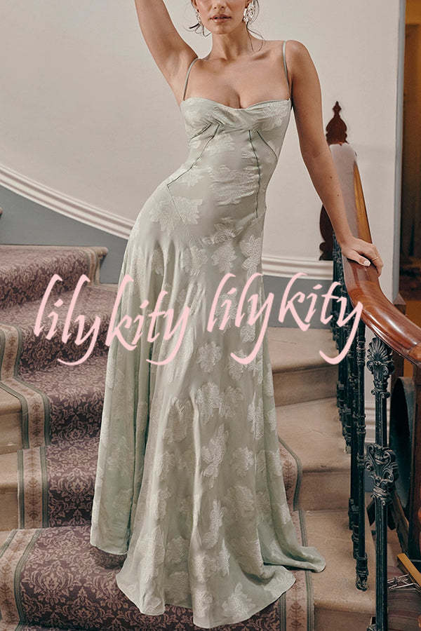 Fashion Sexy Suspenders See-through Holiday Slim Maxi Dress