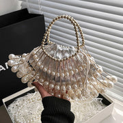 Stylish Handwoven Beaded Chain Bag