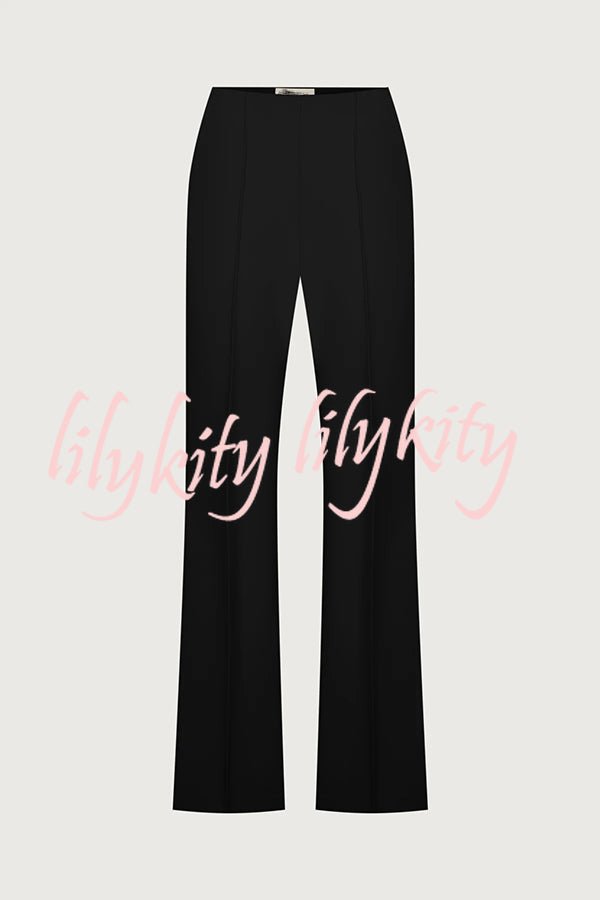 Solid Color Casual Pocket Straight Pants